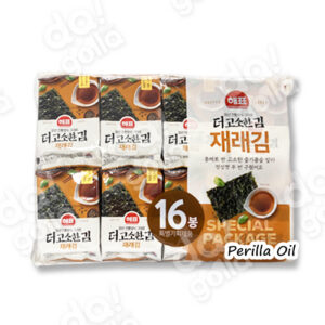 Sajo Haepyo Seasoned Laver Perilla Oil 16P _ 사조 해표 더 고소한 재래김 16팩 – 4g*16 [8]